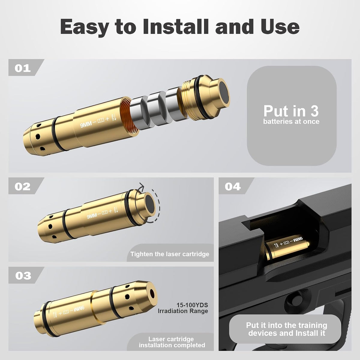 Laser Training Cartridge Dry Fire Target (9mm)